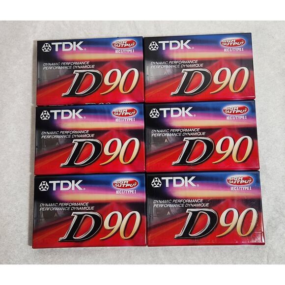 TDK D90 IECI Type I Dynamic Performance High Output Cassettes Lot of 6 Sealed - Picture 1 of 5